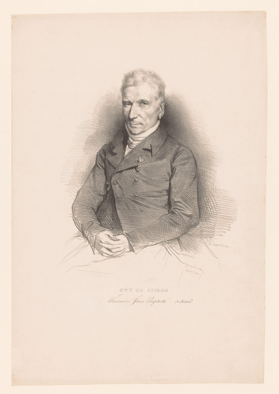Portræt af Alexandre-Jean-Baptiste-Guy de Gisors Guy de Gisors (titel på objekt) af Achille Devéria