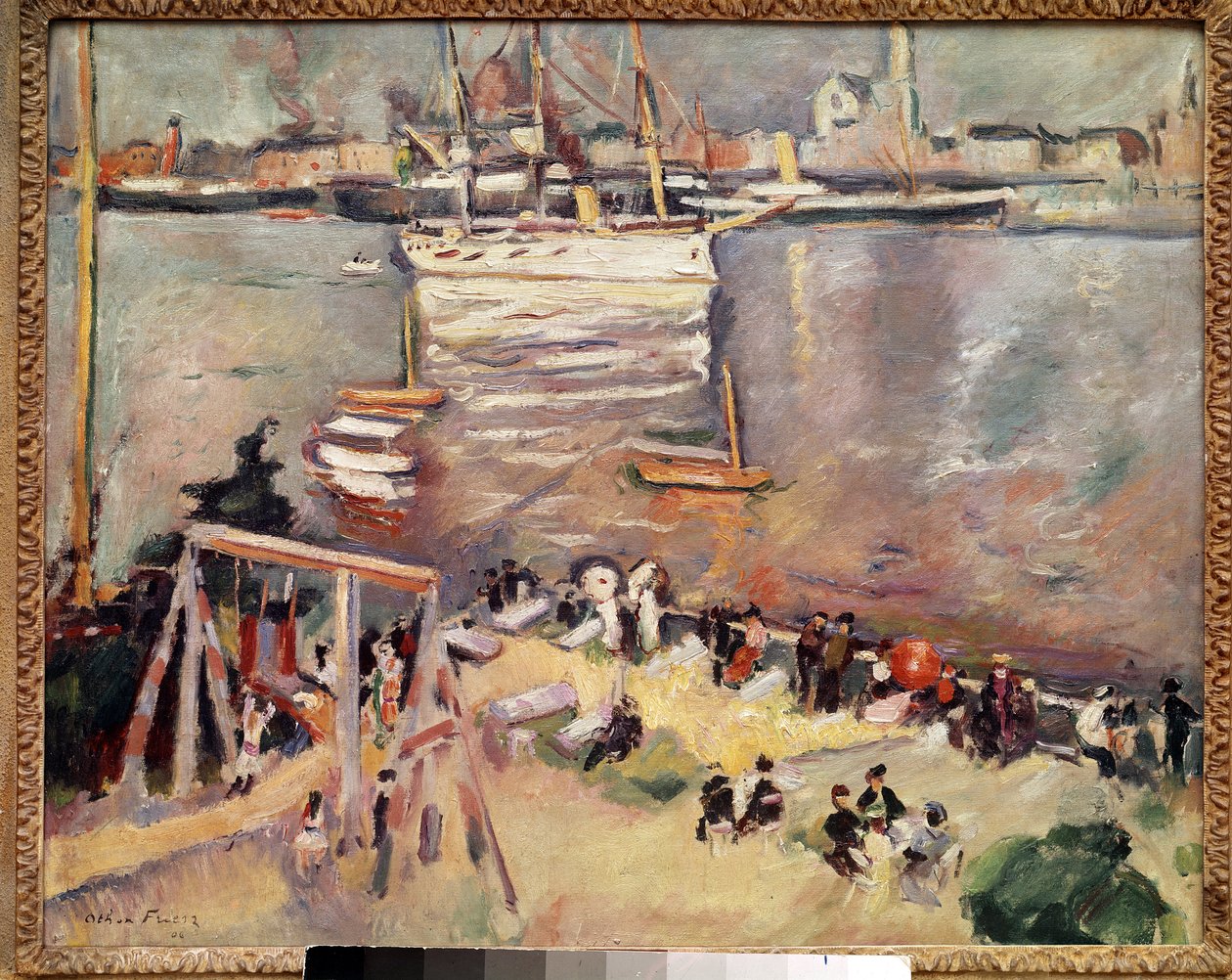 Ind i en korvette i Antwerpens havn Maleri af Othon Friesz (1879-1949) 1906 Privat samling af Achille Emile Othon Friesz