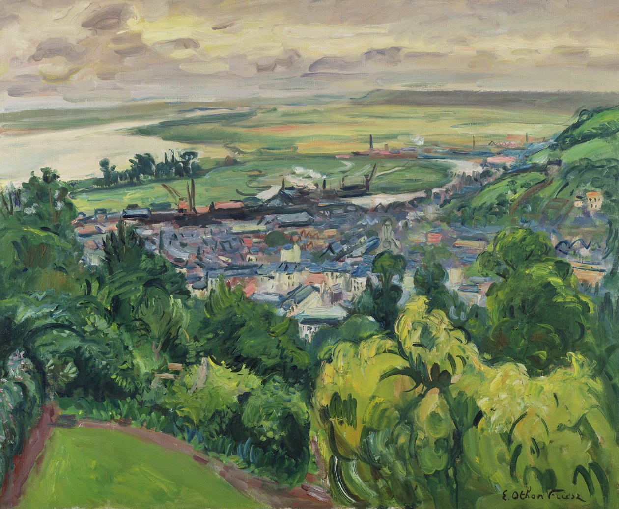 Landskab i Honfleur af Achille Emile Othon Friesz