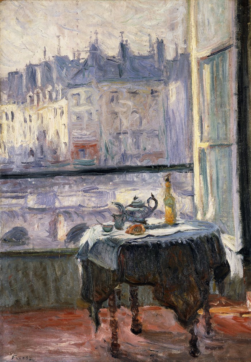 Stilleben ved et åbent vindue; Natur Morte a la Fenetre Ouverte af Achille Emile Othon Friesz