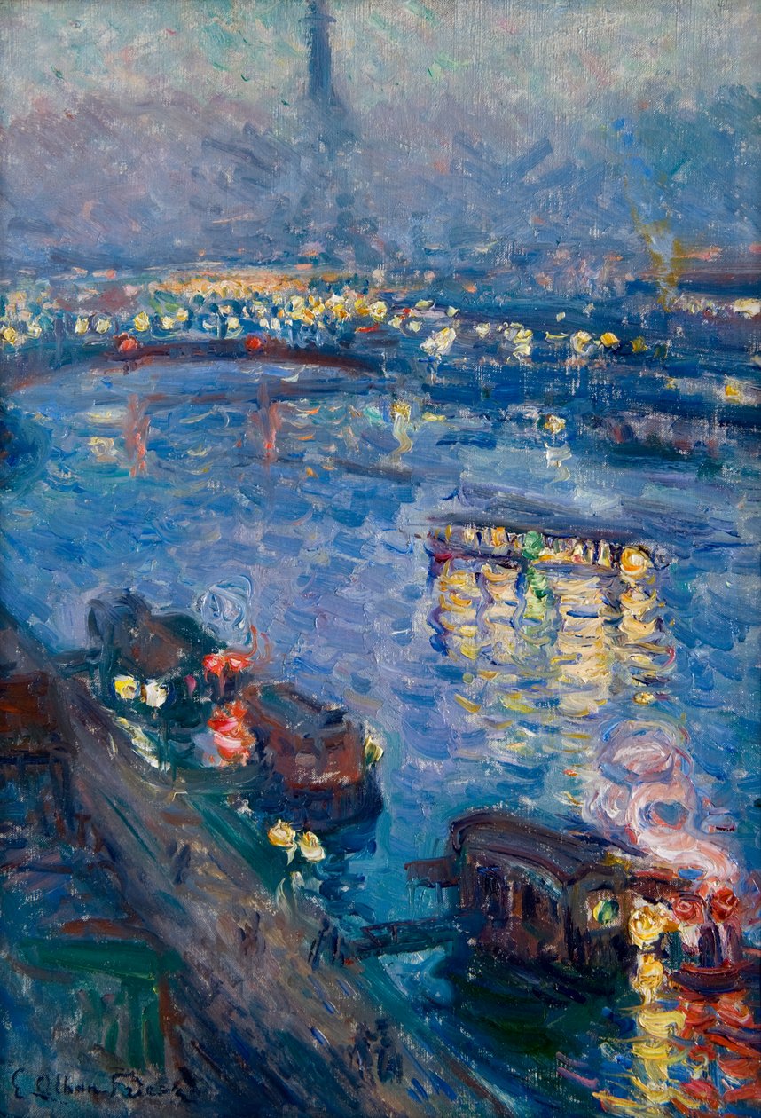 Seinen ved Paris - Pont de Grenelle af Achille Emile Othon Friesz