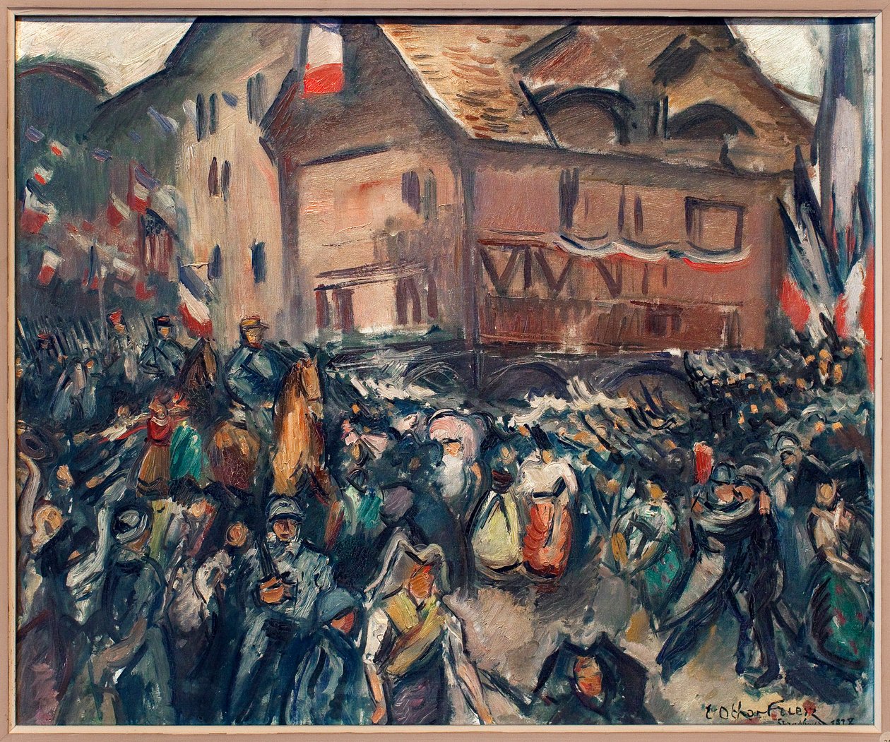 De franske troppers indtog i Strasbourg (Bas Rhin, Frankrig), 22. november 1918. Maleri af Emile Othon Friesz (1879-1949), Olie på lærred af Achille Emile Othon Friesz