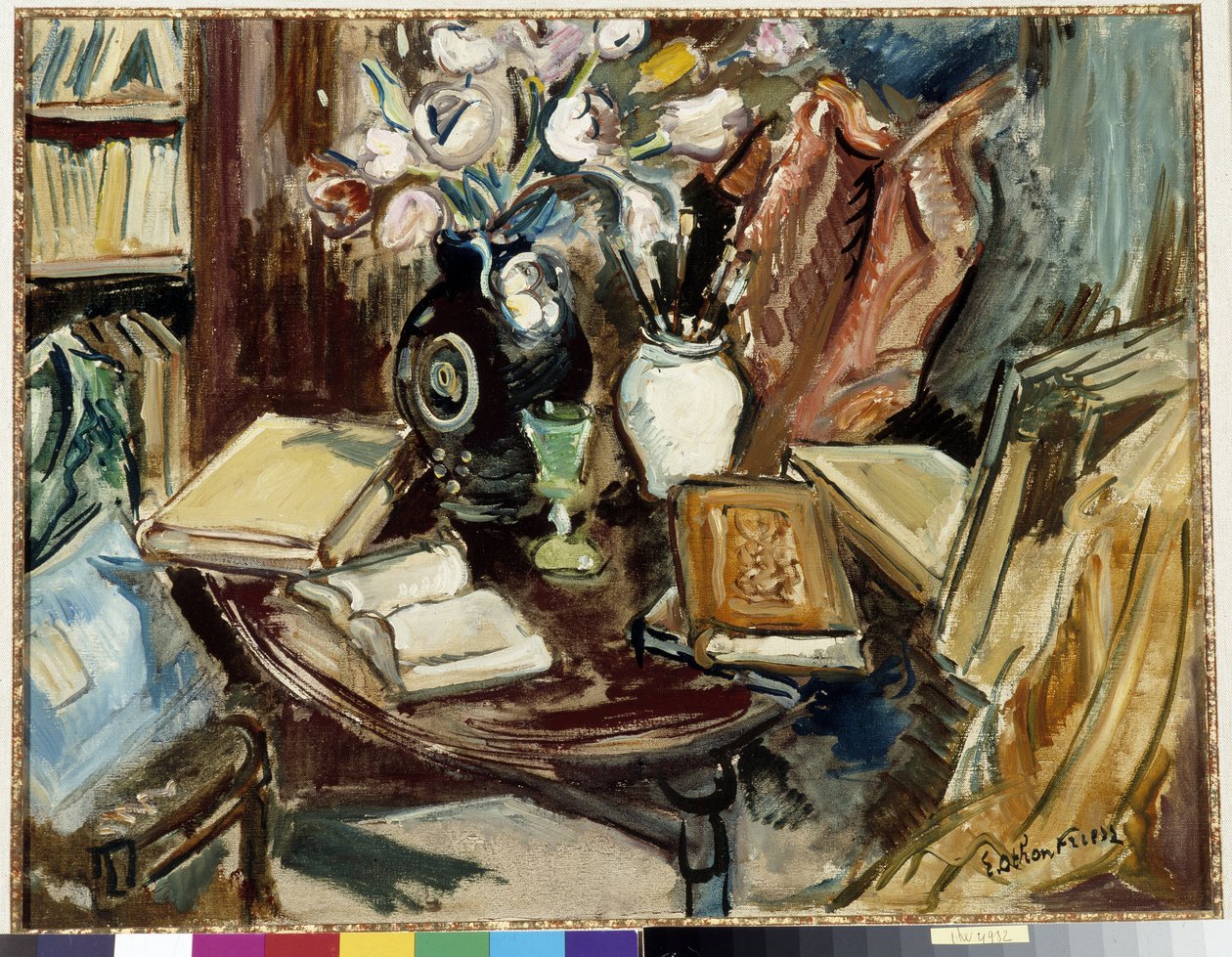 Bibliotekshjørnet i værkstedet Painting d