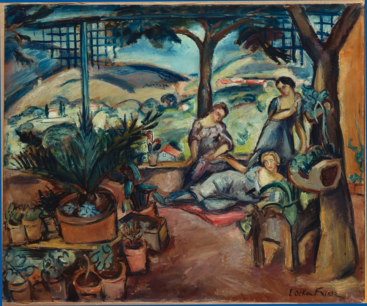 Kvinder på terrassen (olie på lærred) af Achille Emile Othon Friesz