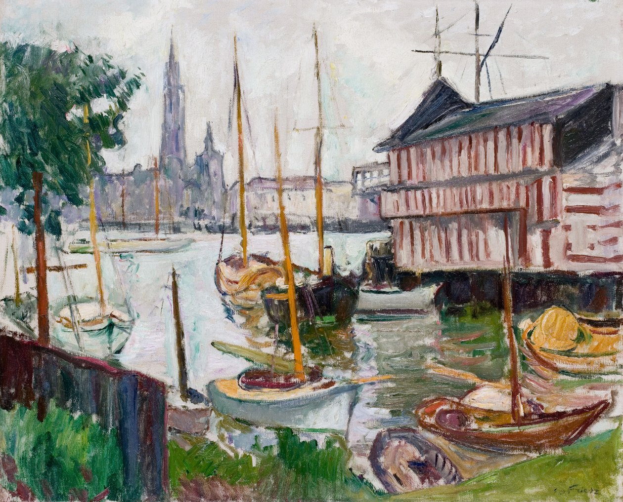 Yachtbassin ved Sainte-Anne, Antwerpen af Achille Emile Othon Friesz