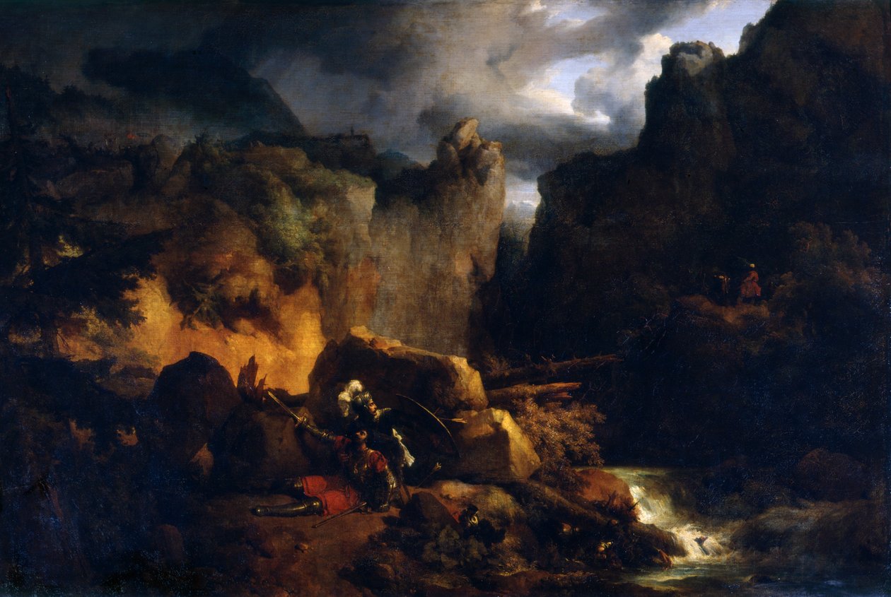 Rolands død, c1818 af Achille Etna Michallon