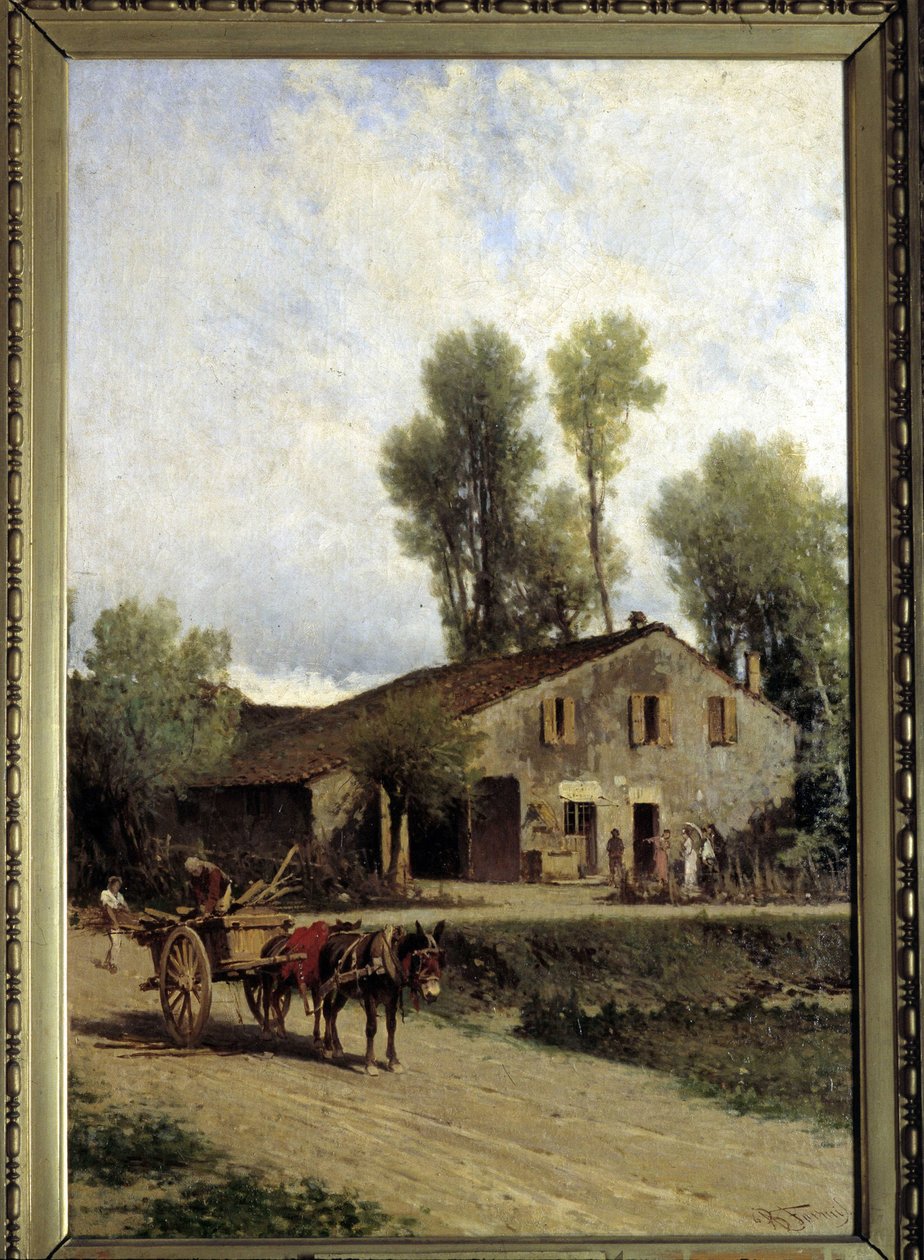 Giuseppe Verdis fødested i Roncole di Busseto af Achille Formis Befani
