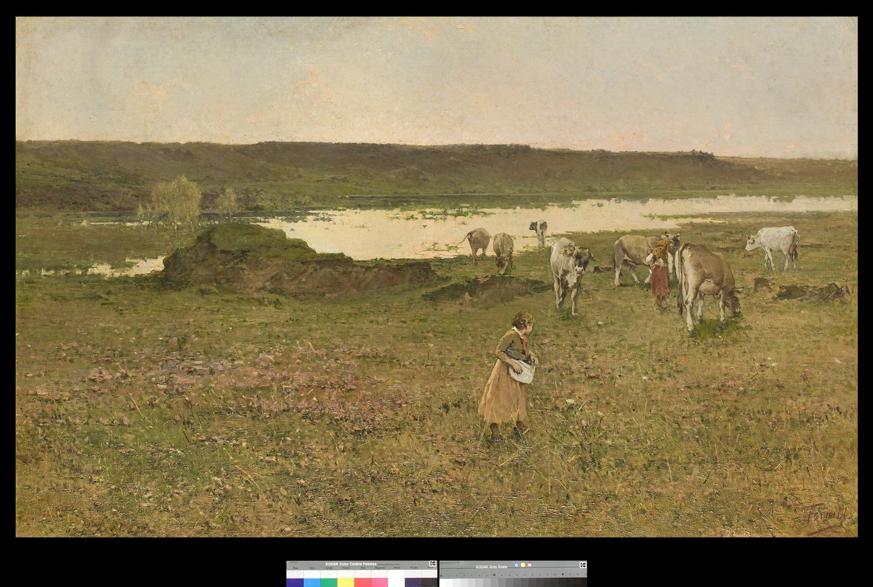 Græsgang på dalen, 1906 af Achille Formis Befani