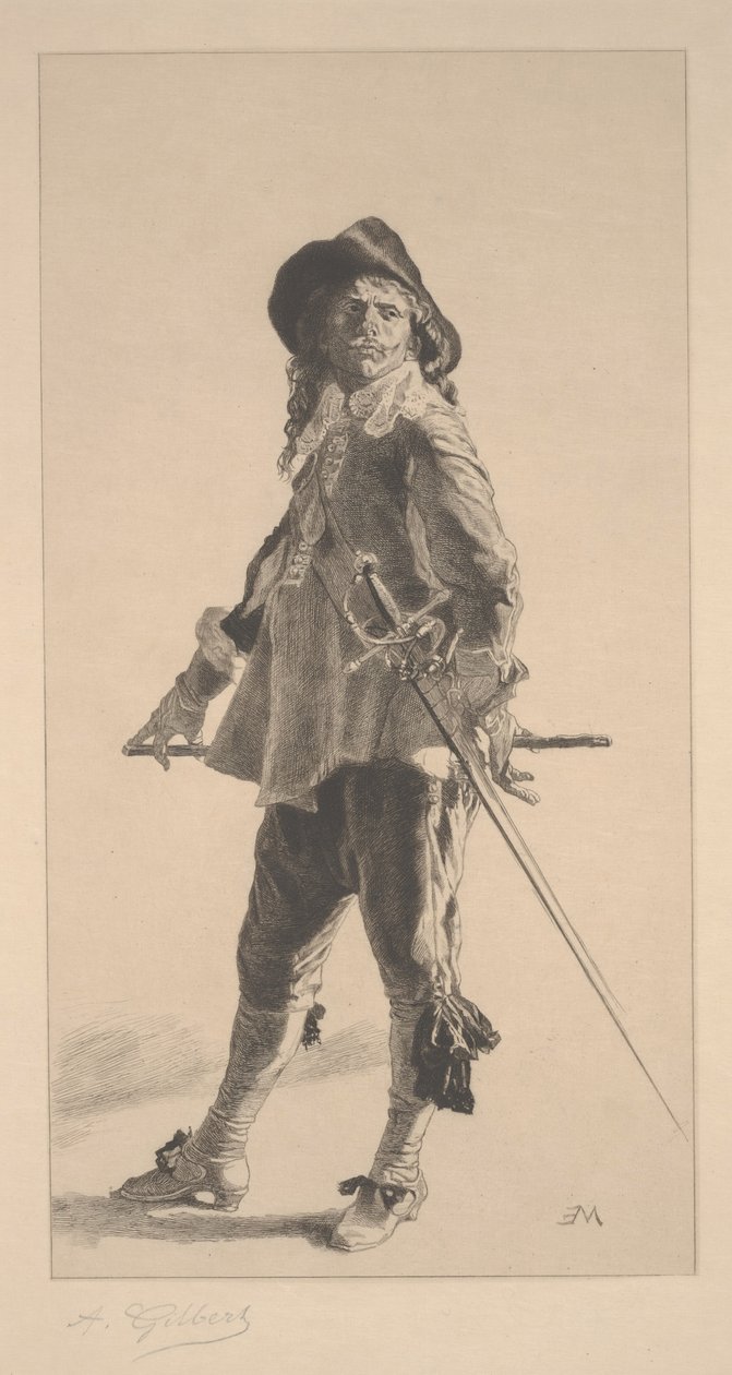 Duelisten, tryk lavet af Jean ?Louis ?Ernest Meissonier af Achille Isidore Gilbert