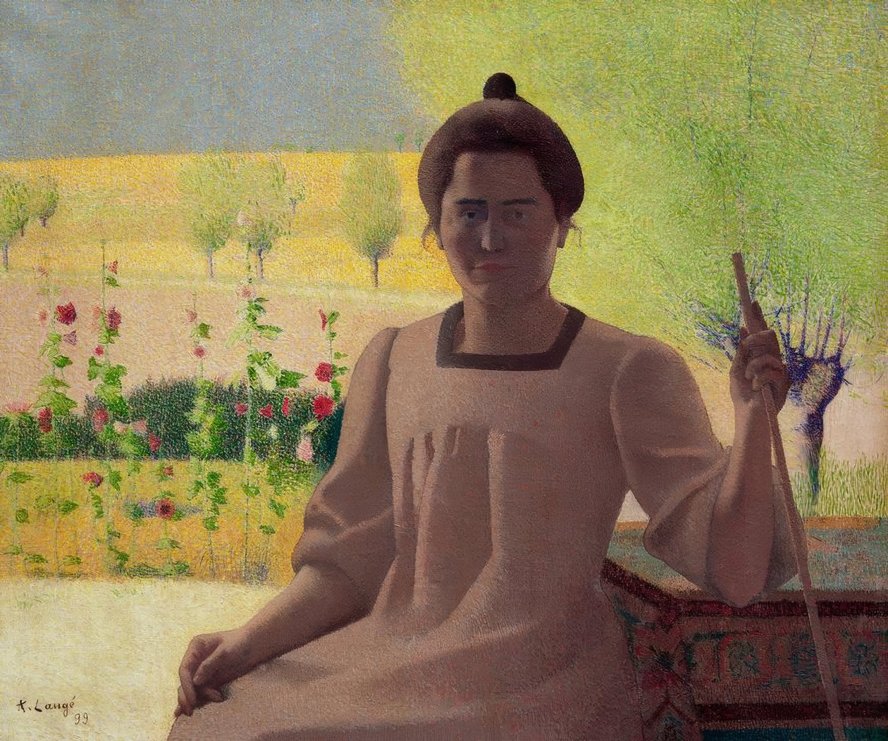 Contrejour - Portræt af kunstnerens kone af Achille Lauge