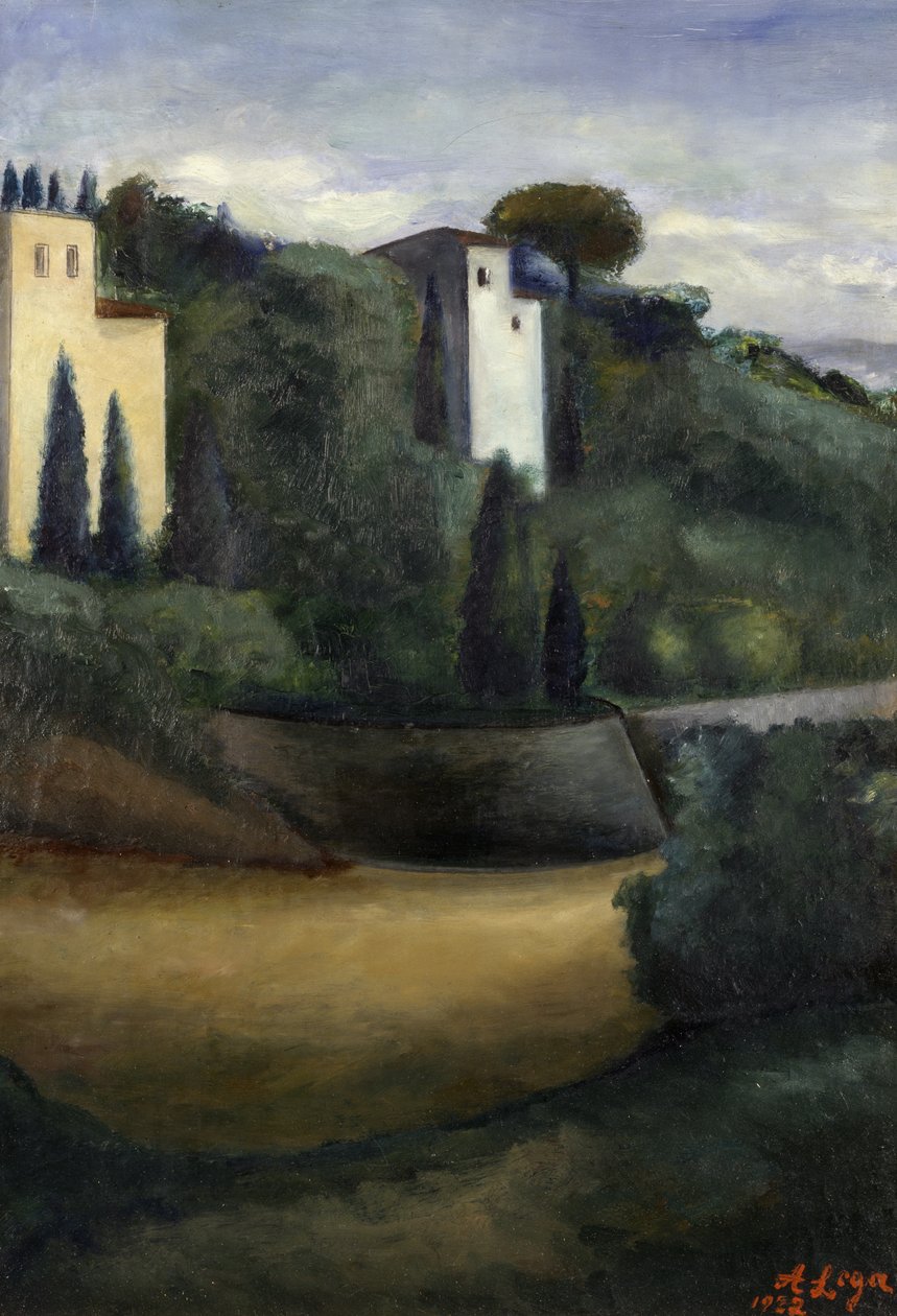 Villaer i Fiesole af Achille Lega