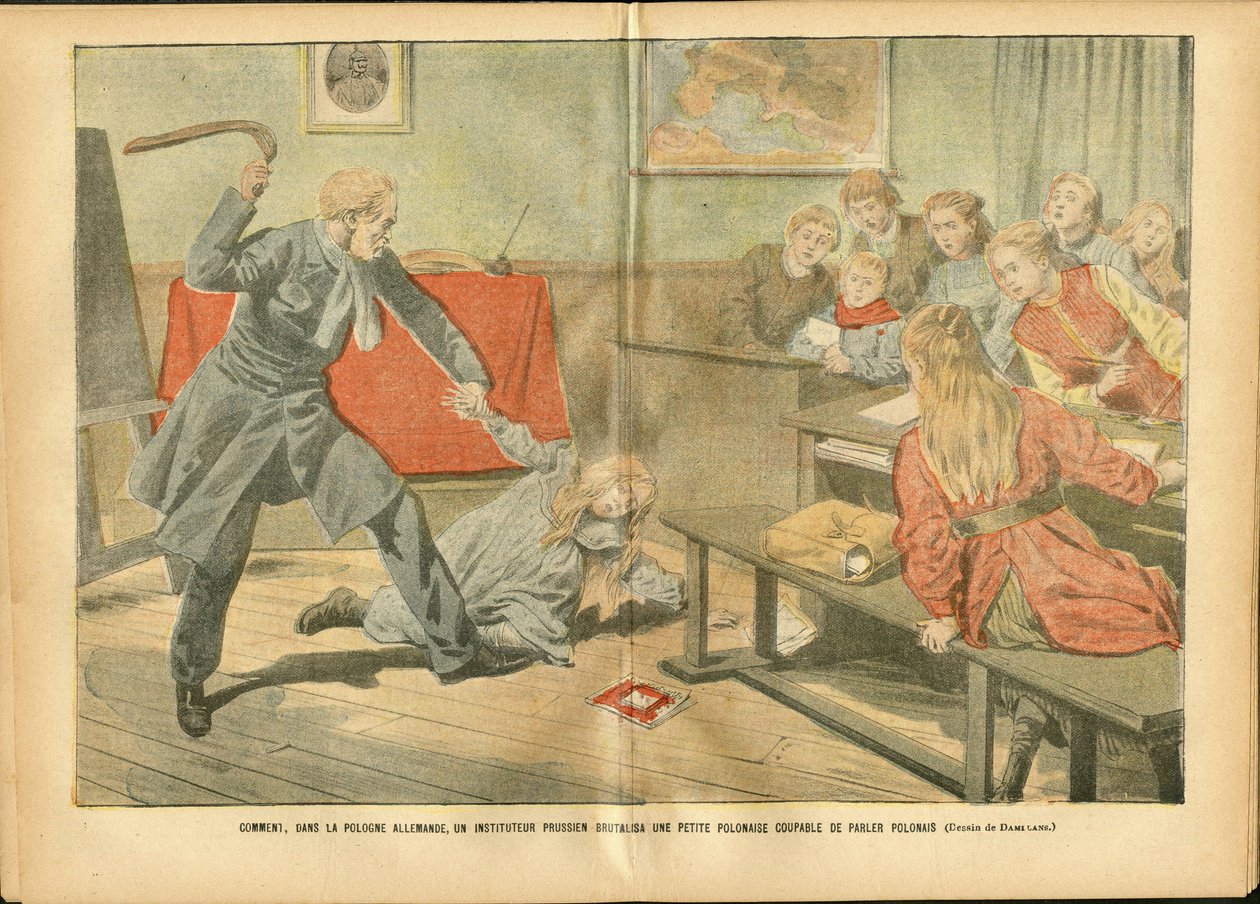 Illustration af Achille Lemot (1846-1909) i Le Pelerin, 02/12/06 - Undervisning, Polen, Straffe - Lærer af Achille Lemot