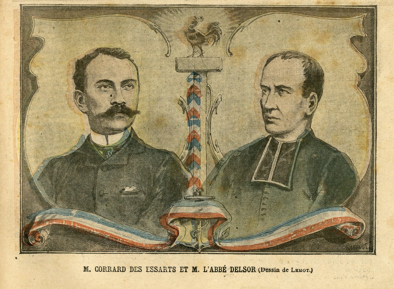 Illustration af Achille Lemot (1846-1909) i Le Pelerin, 01/24/04 - M. Corrard des essarts og M. L