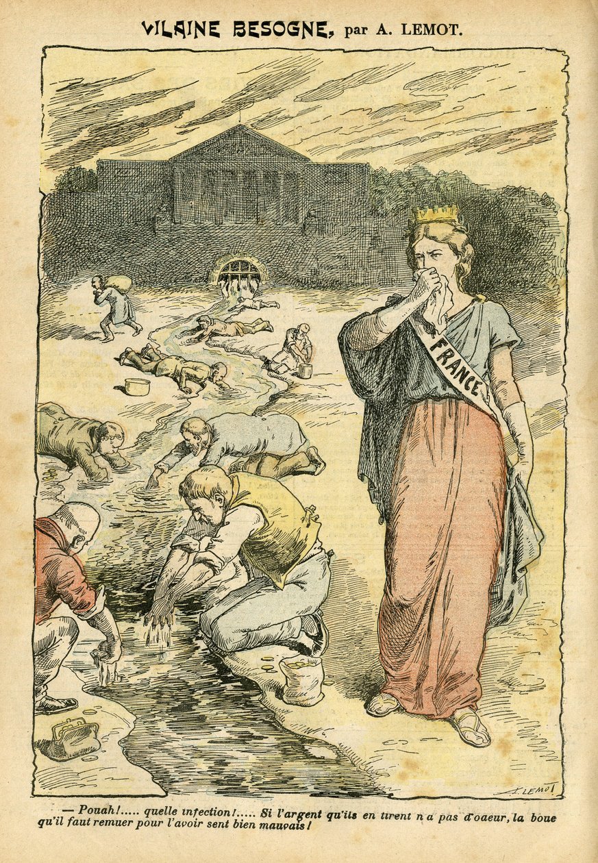 Illustration af Achille Lemot (1846-1909) i Le Pelerin, 26/06/04 - Vilaine arbejde - Republicain Republique, Religion Faith, Silver, Chamber of Deputes Hemicycle, Bloc des gauche - Marianne, Frankrig (Allegorie de) - Vask/vaskeri af Achille Lemot