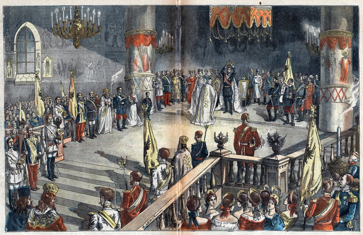 Kroningen af zar Nicholas II af Achille Lemot
