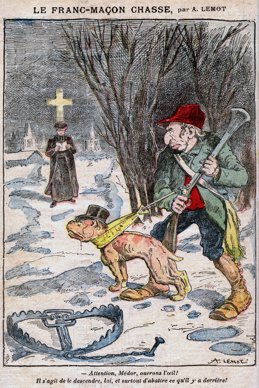 Frimurerjagten i Le Pelerin af Achille Lemot