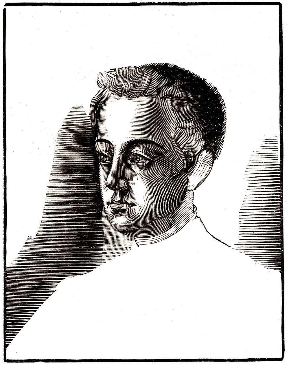 Portræt af Gustave Flaubert, teenager, ca. 1835. 1922 (radering) af Achille Ouvré