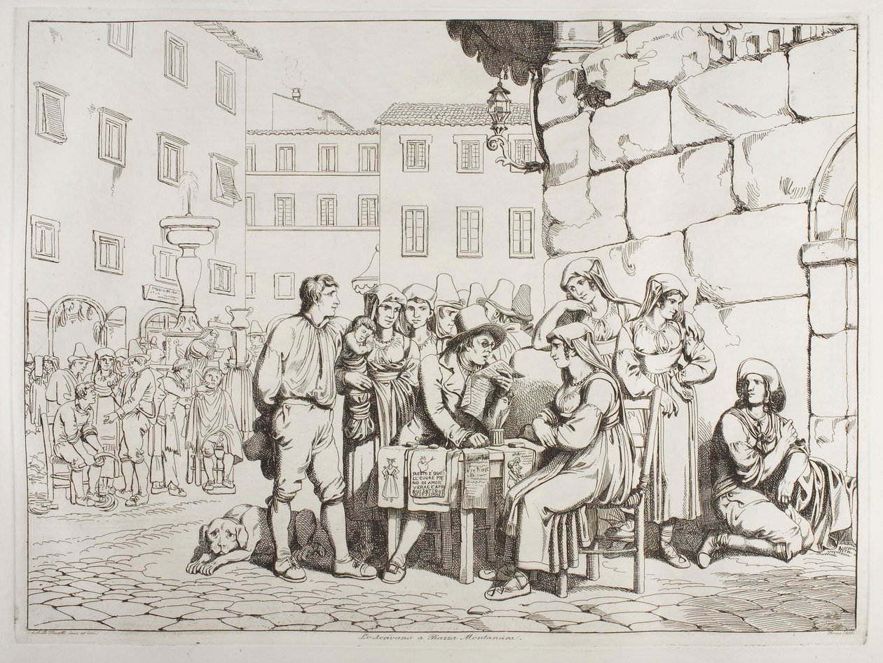 Forfatteren på Piazza Montanara af Achille Pinelli