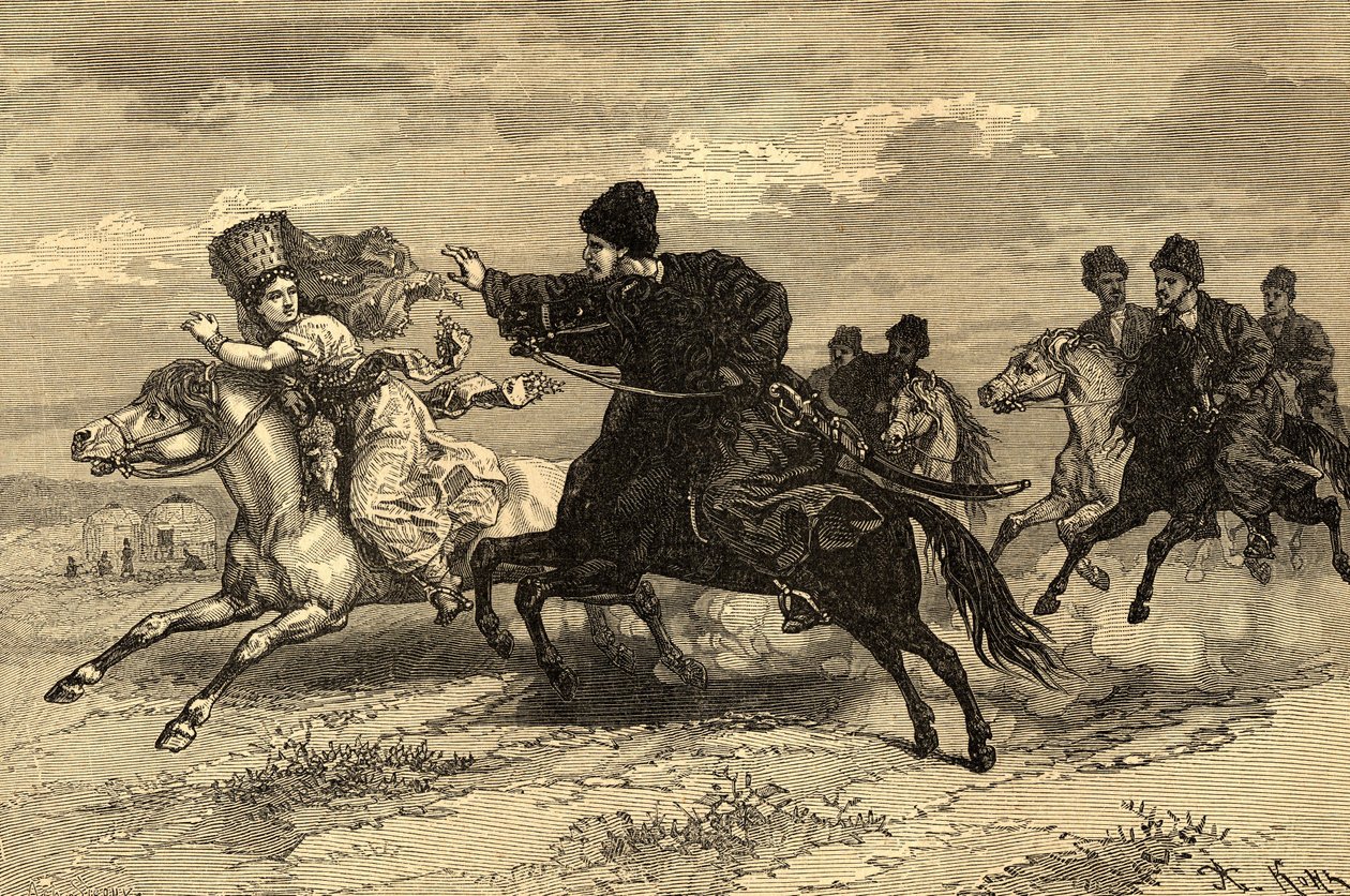 Kaiverrus teoksessa "Maan kansat" 1890 (kaiverrus) af Achille Sirouy