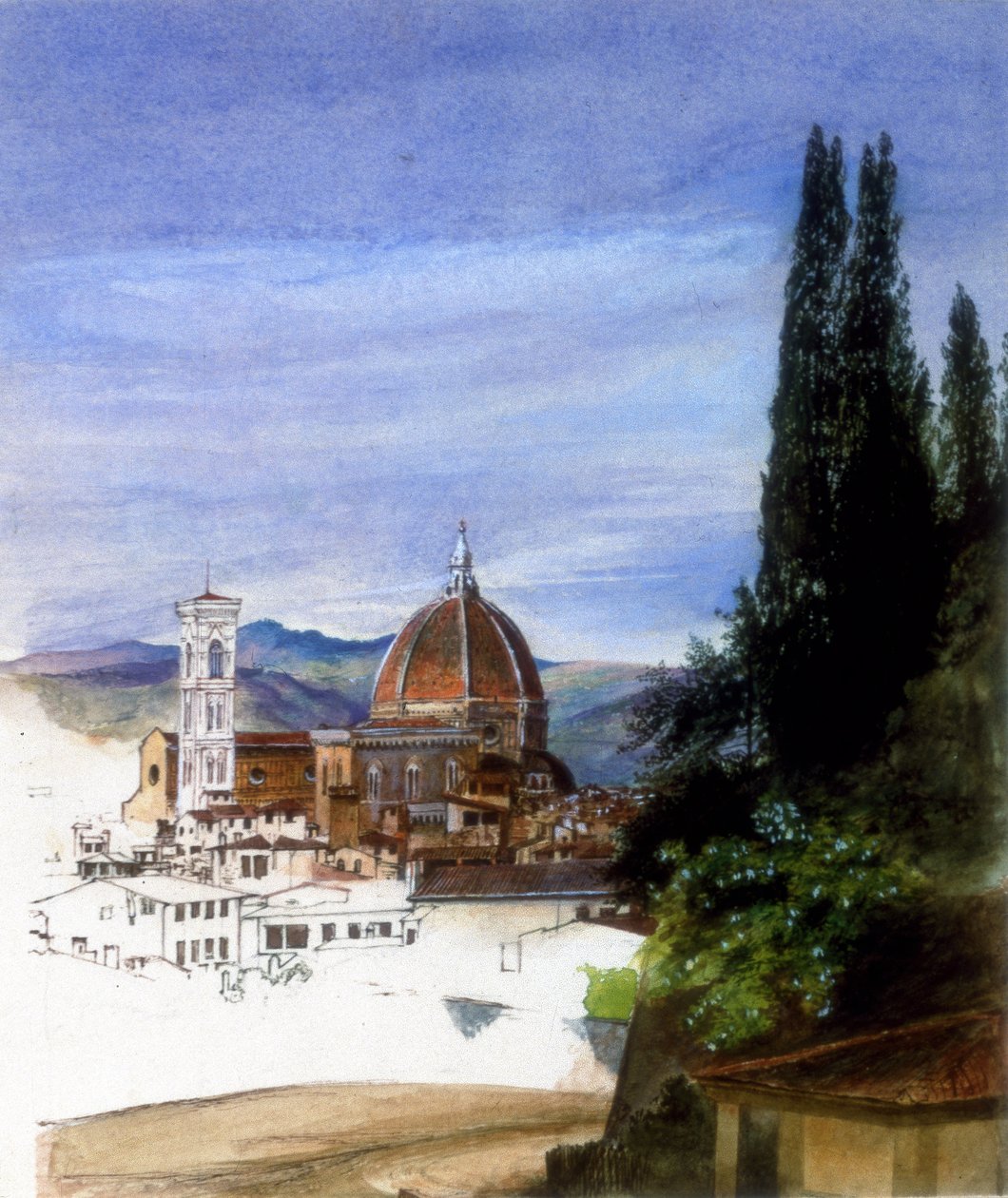 Firenze fra Boboli Gardens (ufærdig) af Ada Dundas