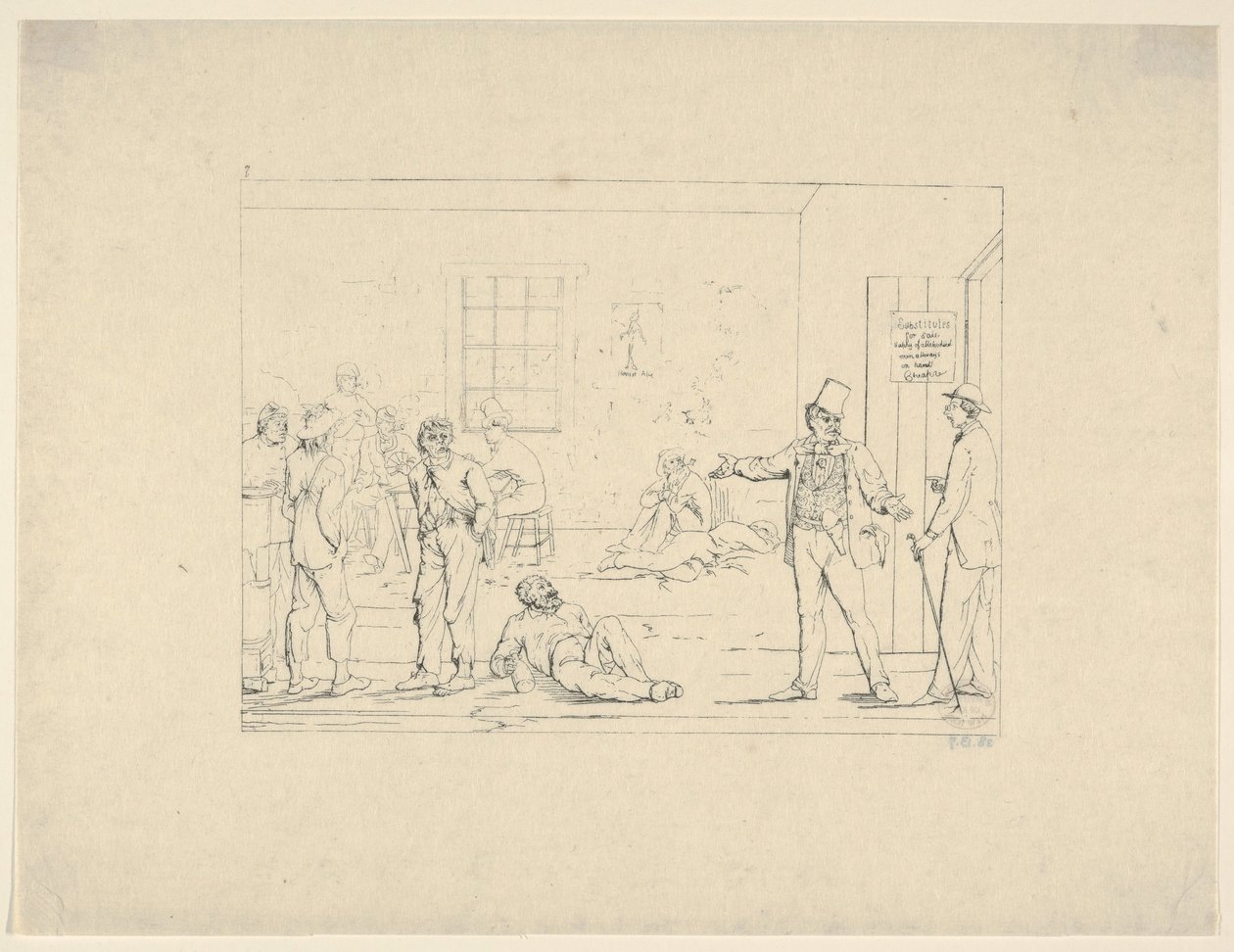 Køb af en stedfortræder i Norden under krigen fra Confederate War Etchings, 1861-63. af Adalbert John Volck