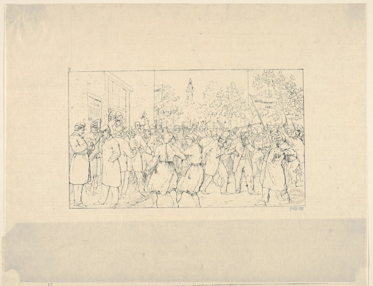 Valg i Baltimore, november 1862 fra Confederate War Etchings, 1861-63. af Adalbert John Volck