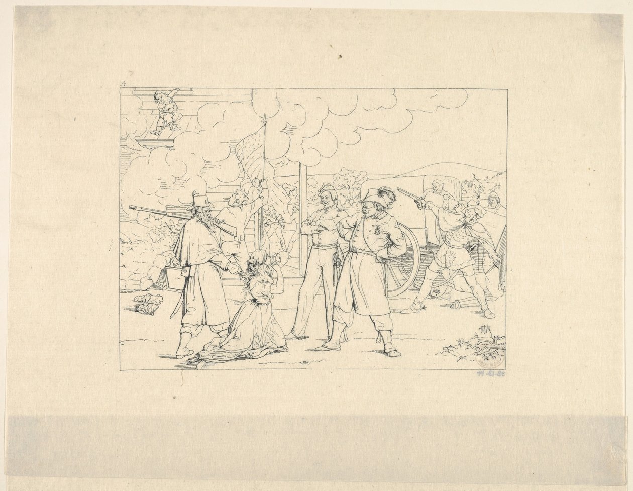 Valiant Men Dat Fite Mit Siegel fra Confederate War Etchings, 1861-63. af Adalbert John Volck