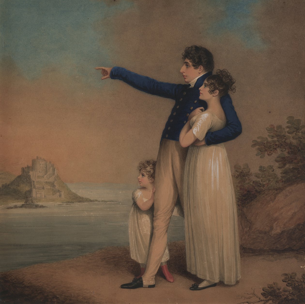 Robert Southey og hans datter[er], 1824 af Adam Buck