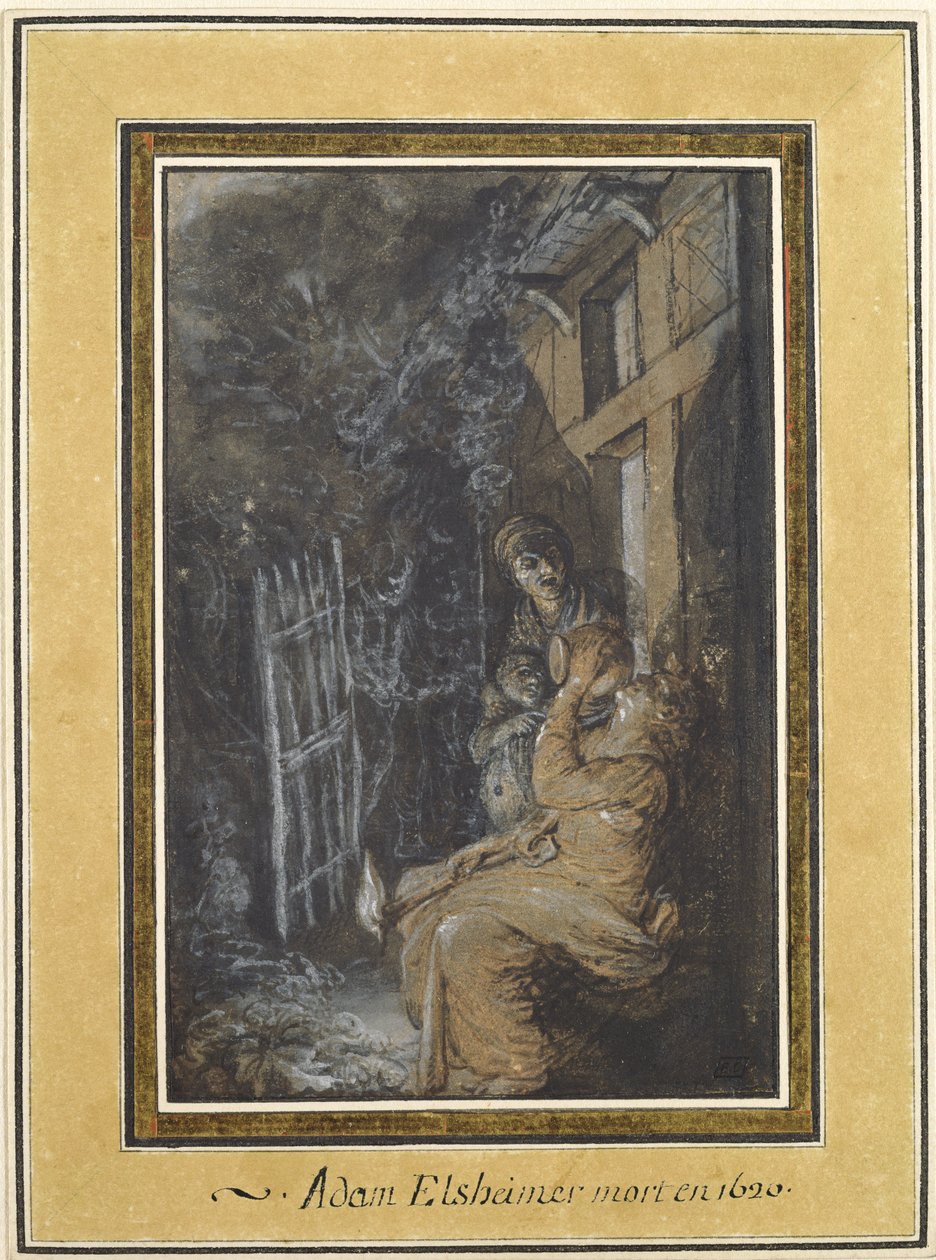 The Mocking of Ceres (gouache på gråt papir) af Adam Elsheimer