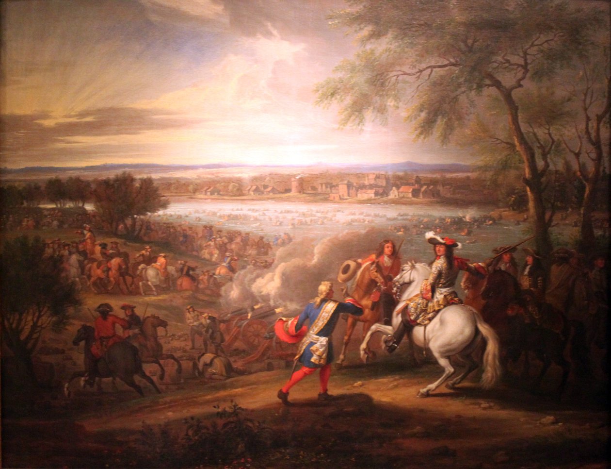 Louis XIV, konge af Frankrig, krydser Rhinen ved Lobith den 12. juni 1672 af Adam Frans van der Meulen