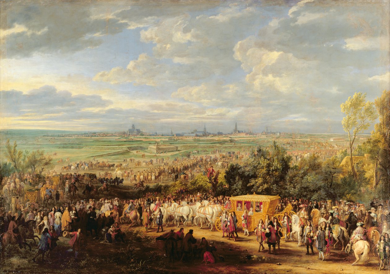 Ludvig XIVs (1638-1715) og Marie-Therese (1638-83) af Østrigs indtog i Arras den 30. juli 1667, ca. 1685 af Adam Frans van der Meulen