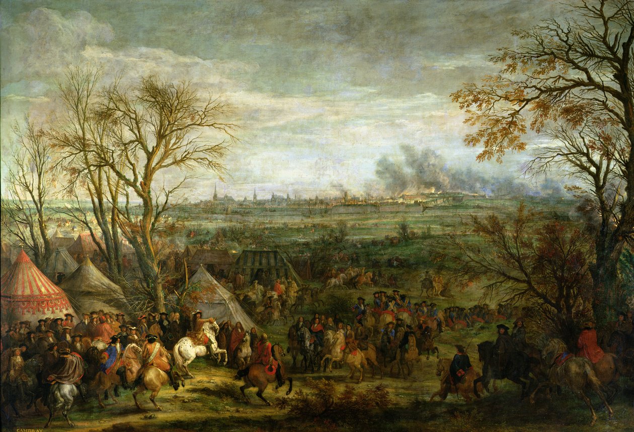 Indtagelsen af Cambrai i 1677 af Ludvig XIV (1638-1715), slutningen af det 17. århundrede af Adam Frans van der Meulen