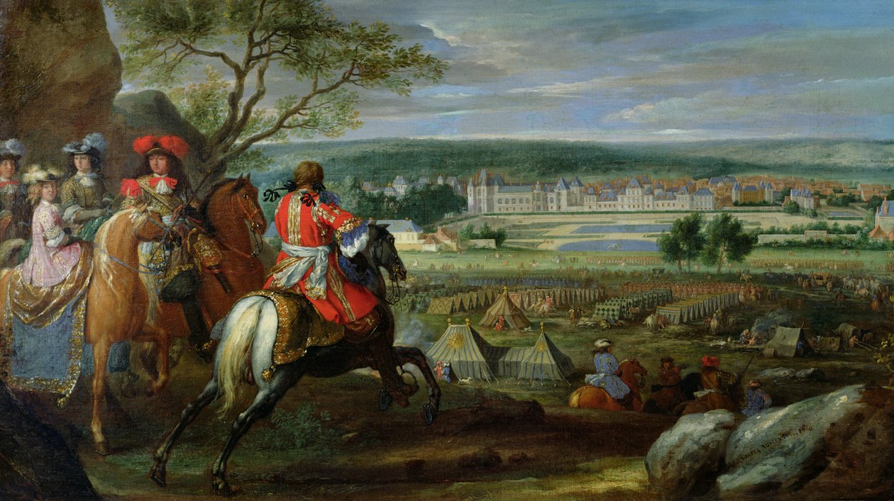 Udsigt over slottet i Fontainebleau fra blomsterbedssiden, 1669 af Adam Frans van der Meulen