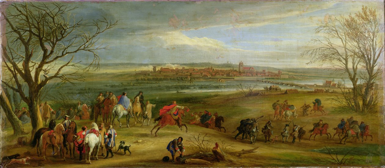 Udsigt over belejringen af Dole, 14. februar 1668, efter 1668 af Adam Frans van der Meulen