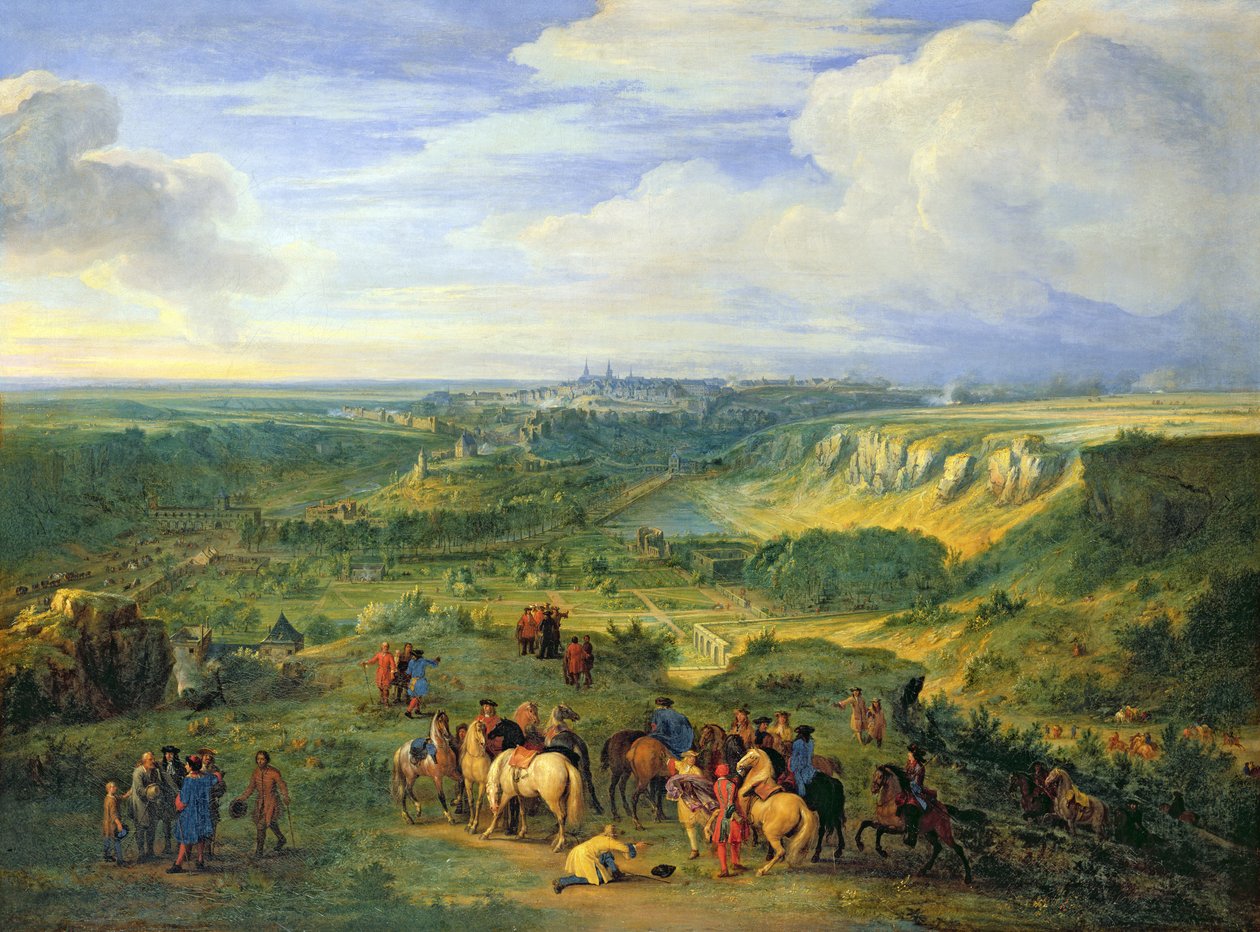Udsigt over byen Luxembourg fra nær Mansfeld-badene, 1684 af Adam Frans van der Meulen