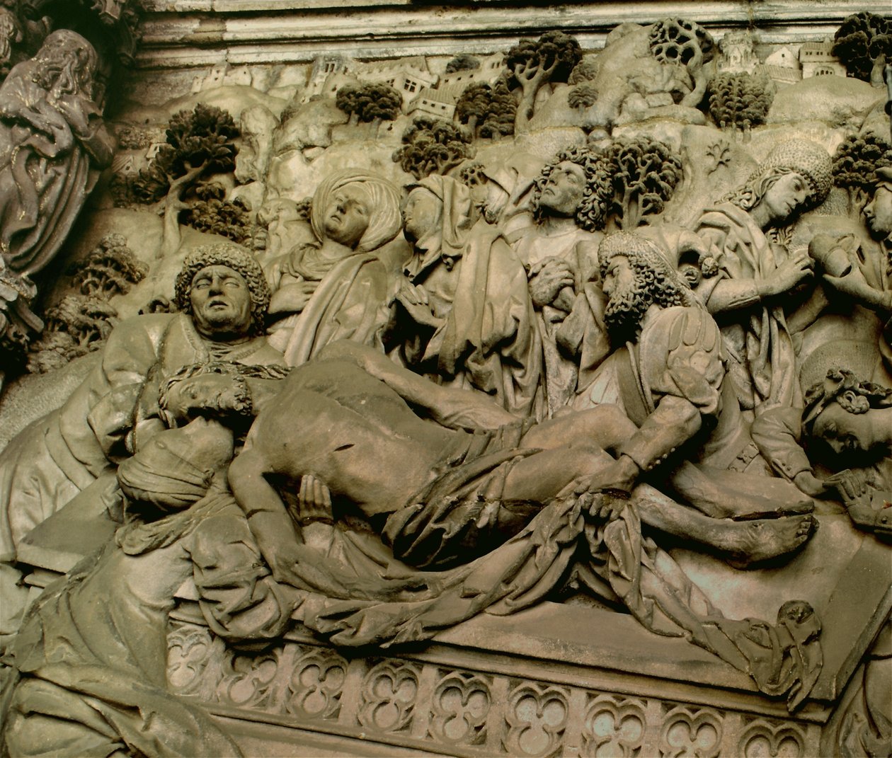 Kristi gravlæggelse, detalje fra Schreyer-mindesmærket, ca. 1490 af Adam Kraft