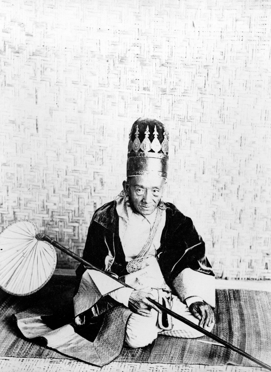 En statsminister for kong Thibaw af Burma, ca. 1885 (bw-billede) af Adam R. Whyte