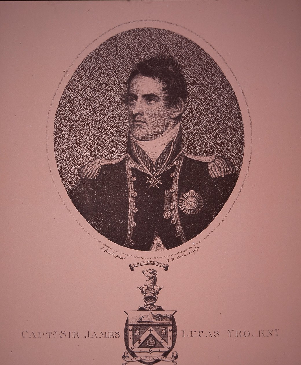 Sir James Lucas Yeo (gravering) af Adam (after) Buck