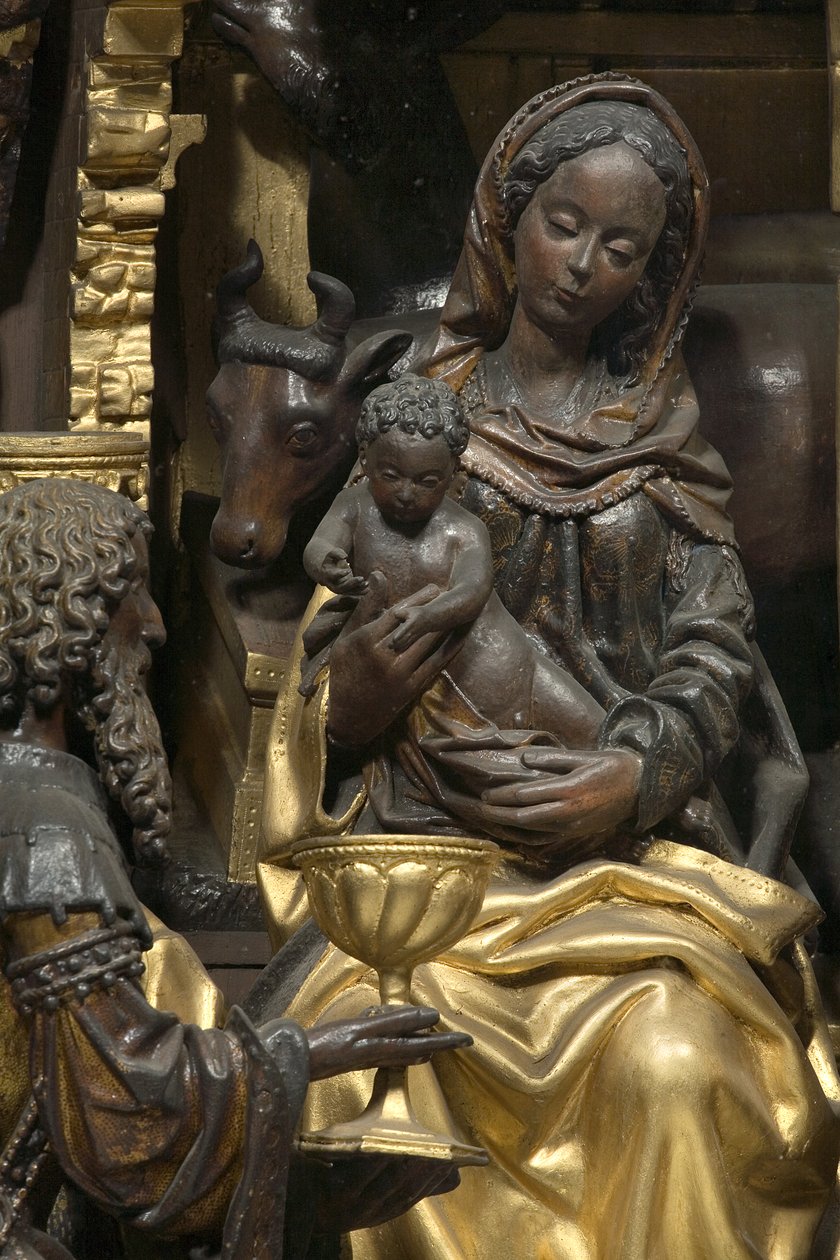 Tilbedelse af Magi, detaljer af Adam (school of) Kraft