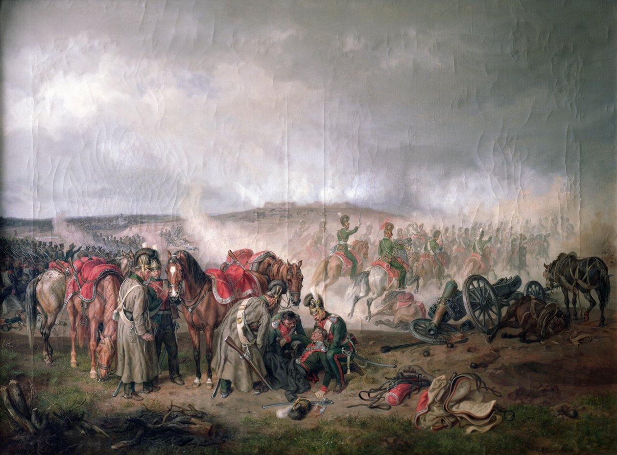 Grev Seinsheims død i slaget ved Borodino i 1812, 1862 af Adam Albrecht