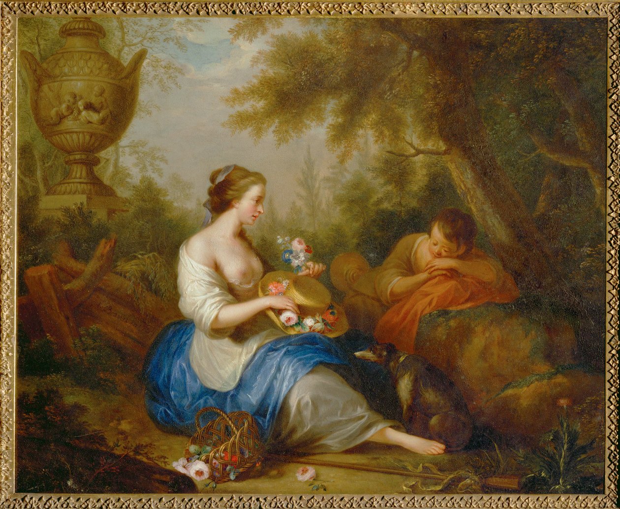 Erotisk scene (maleri på kobber) af Adam Braun