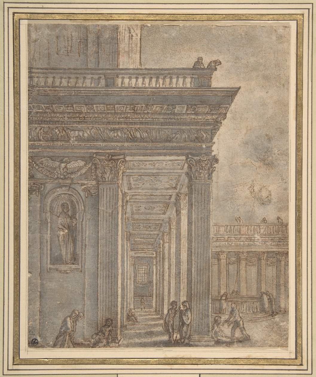 Et tempel i en gård (Betesda-dammen) af Adam Elsheimer