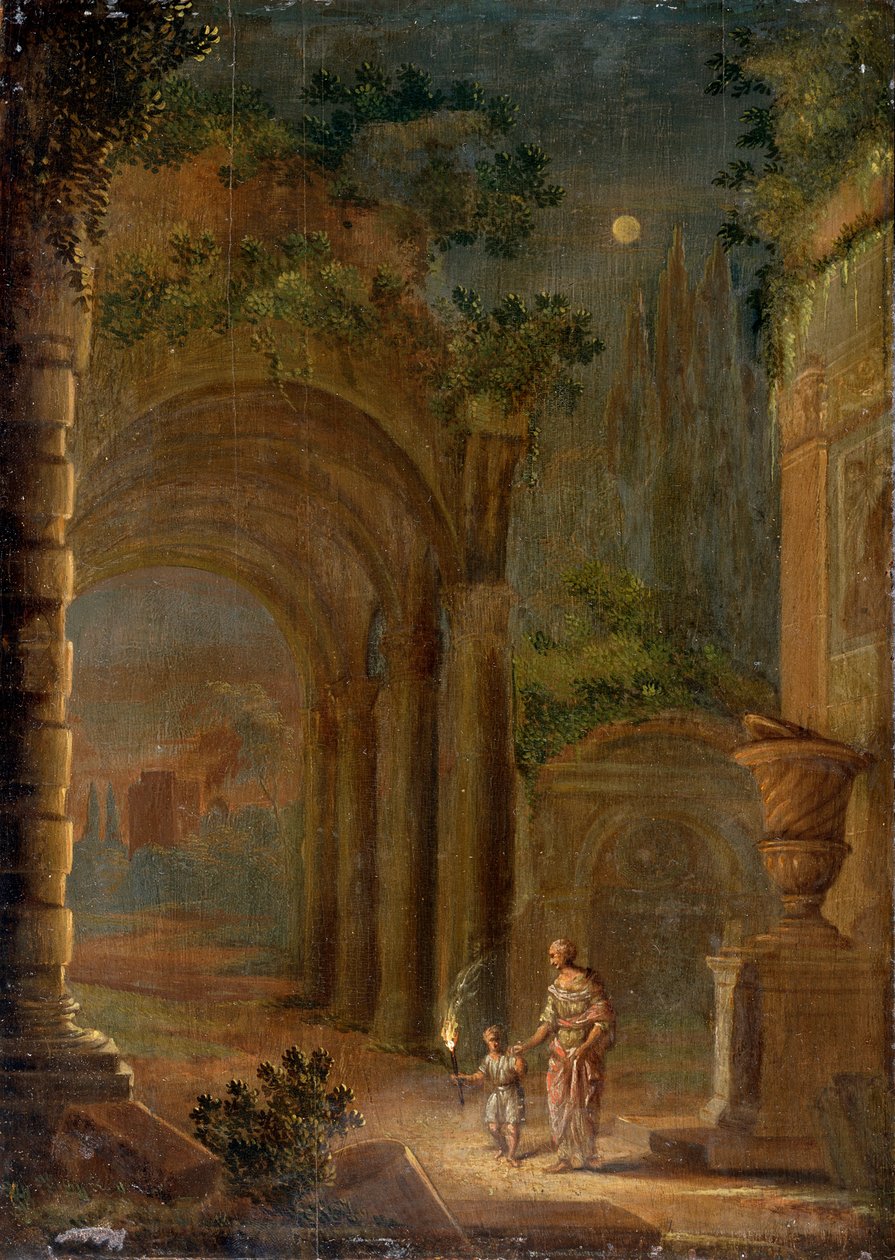 Landskab, slutningen af 1500-tallet af Adam Elsheimer