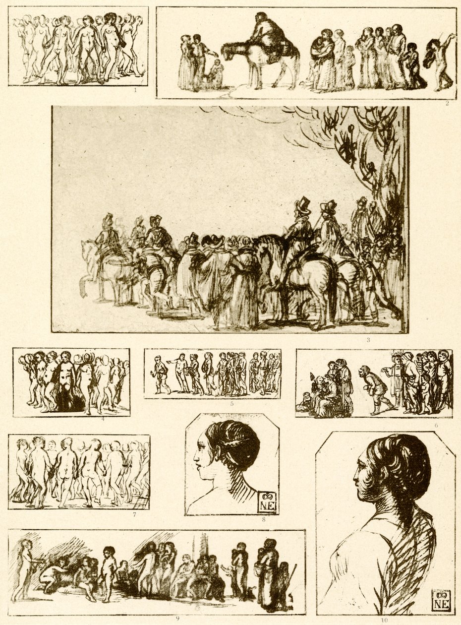 Rundanse, hovedstudier og grupper af figurer af Adam Elsheimer