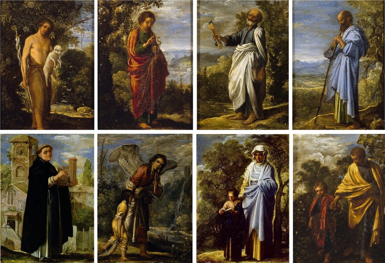 et sæt små religiøse scener af Adam Elsheimer