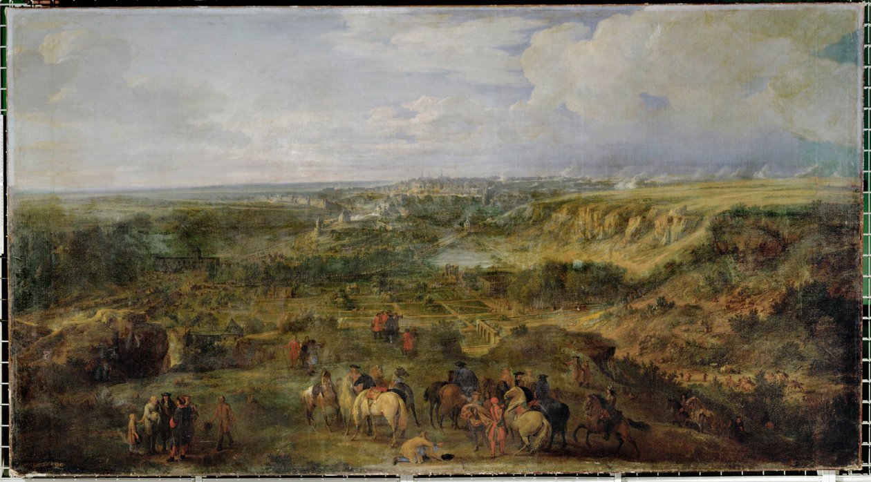 Udsigt over Luxembourg by fra Mansfeld-badene ... af Adam Frans van der (circle of) Meulen