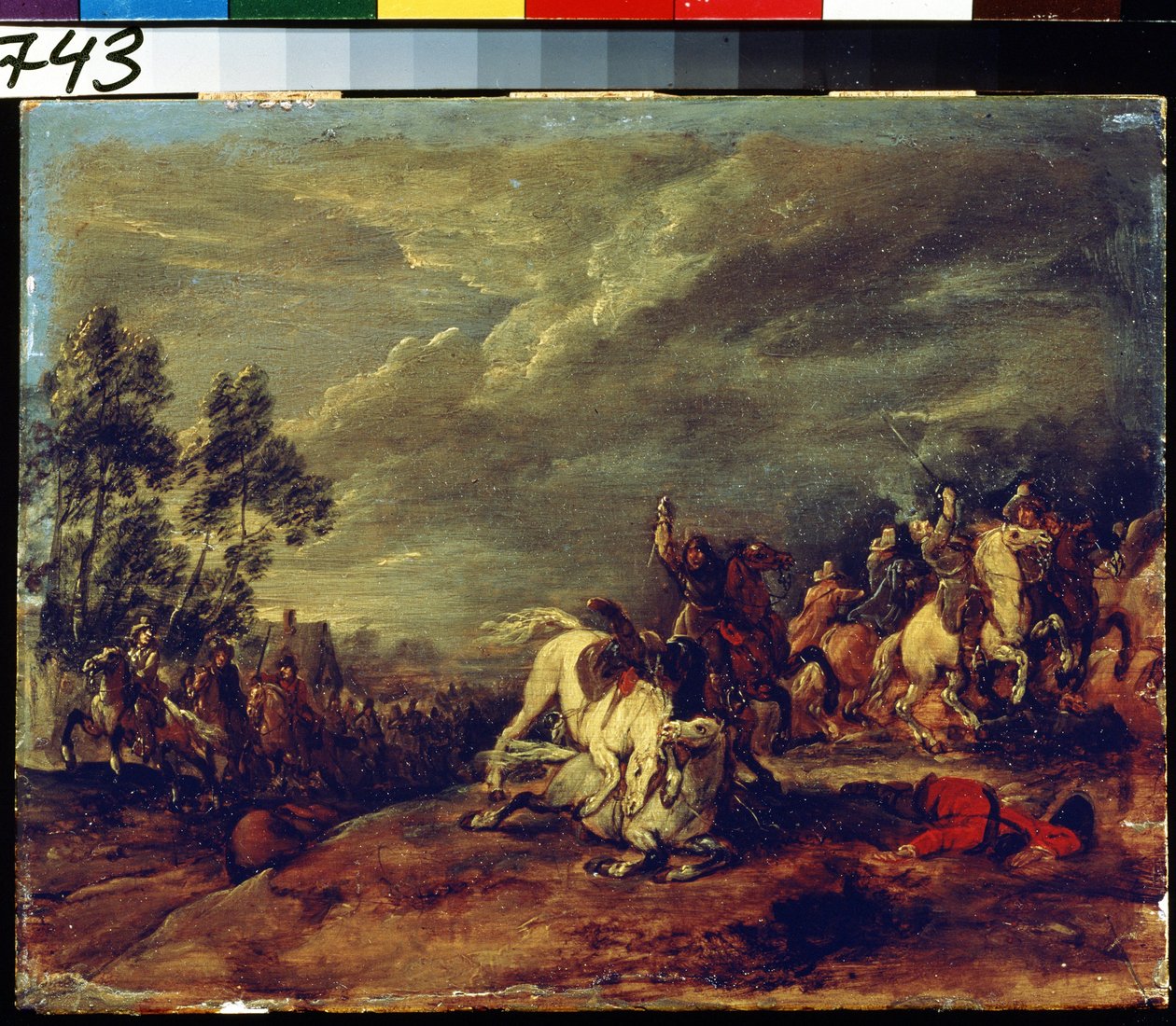 Kamp. En kamp. Maleri Adam Frans van der Meulen (1632-1690). Olie på træ. flamsk kunst, barokstil. Pushkin Museum of Fine Arts, Moskva. af Adam Frans van der Meulen