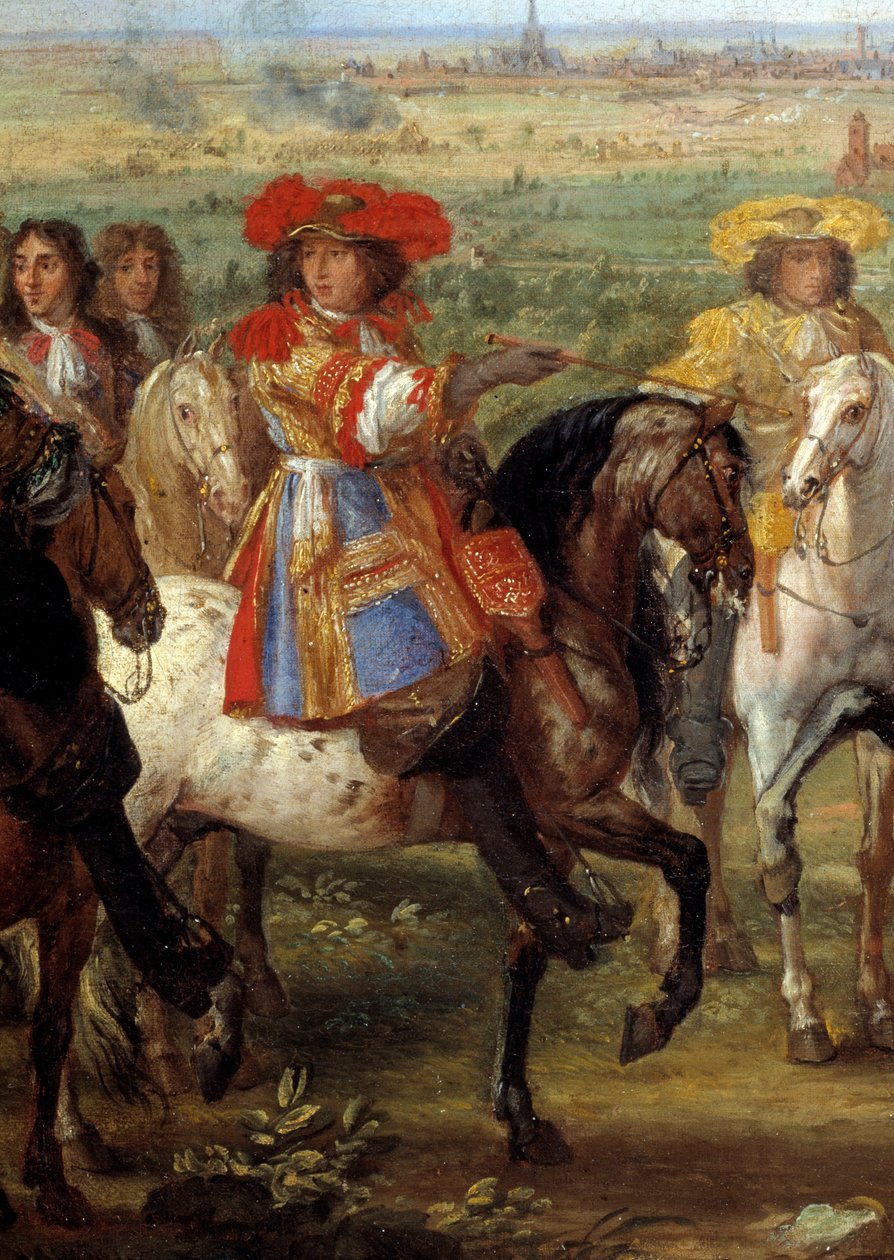 Kong Ludvig XIV før priorinden af Fives ved sædet i Lille i august 1667. Detalje, der repræsenterer kongen. Maleri af Adam Van der Meulen (1632-1690) (ec.flam.) 1667 søn. 0,52x0,8 m af Adam Frans van der Meulen