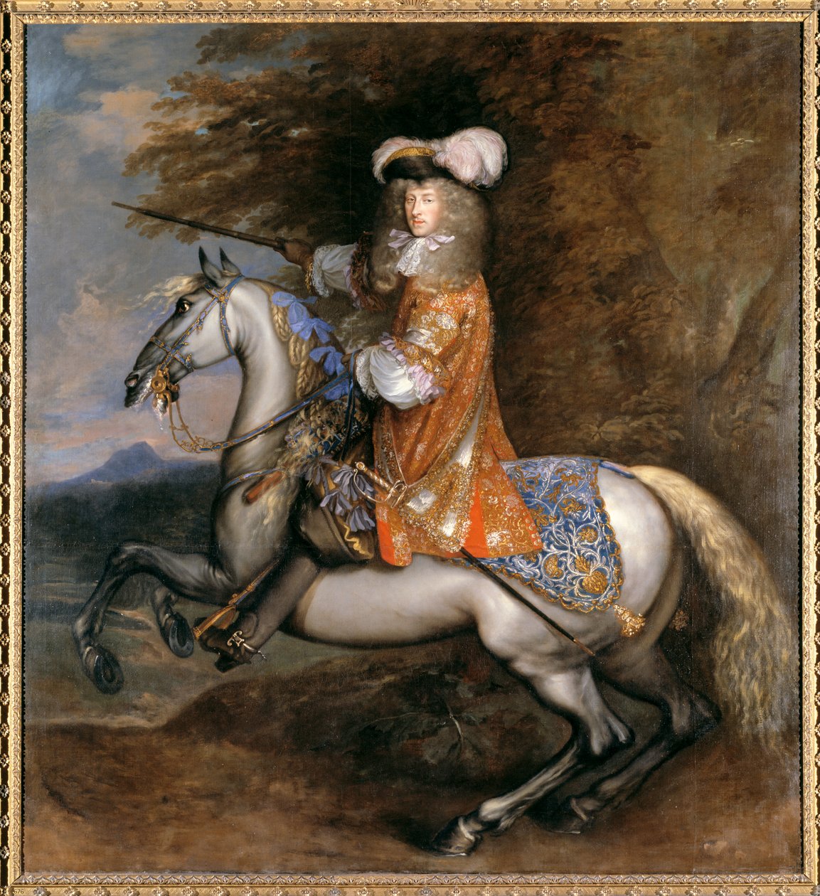 Lord William Cavendish, senere 4. jarl og 1. hertug af Devonshire til hest (olie på lærred) af Adam Frans van der Meulen