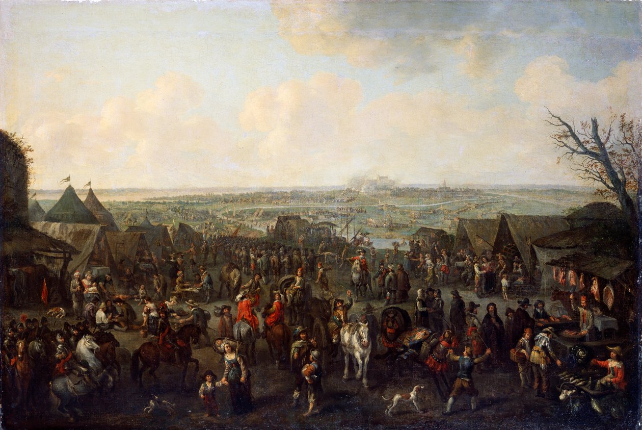 En bys belejring, 1660. af Adam Frans van der Meulen